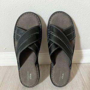 Clarks Malone Leather Cross Sandals 12M NEW!